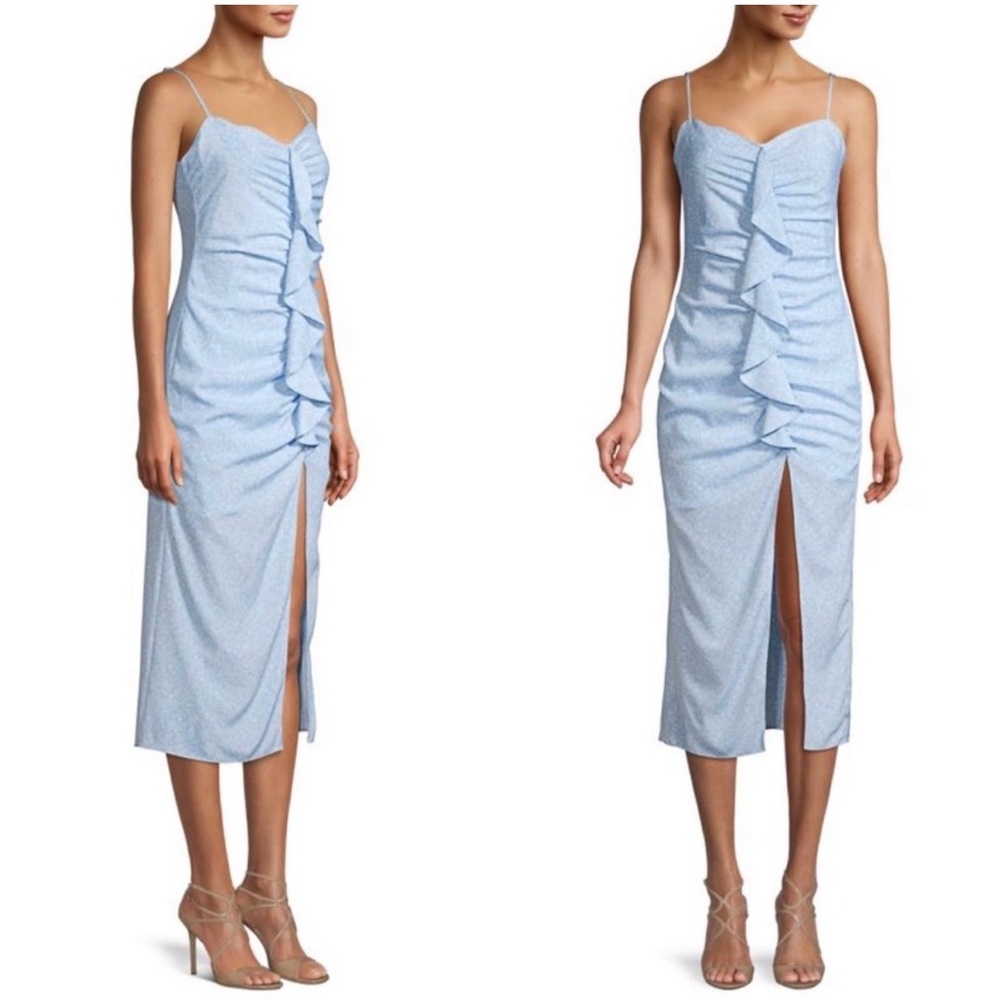 Likely Light Blue Ruffle Front Midi Dress 🩵